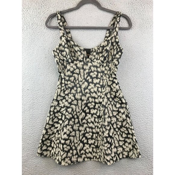 FREE PEOPLE CHRISSY ANIMAL PRINT MINI DRESS SIZE 2 - Picture 2 of 14